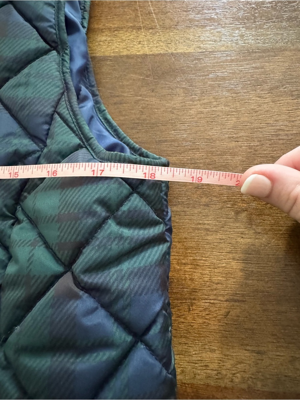 Lands' End Green and Blue Plaid Quilted Vest Size Small 6-8 - Picture 6 of 6